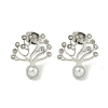 304 Stainless Steel & Rhinestone & ABS Plastic Pearl Stud Earrings EJEW-G400-05P-1