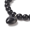 Natural Obsidian Beaded Bracelets BJEW-JB09039-03-2