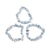 Natural Aquamarine Chip Beaded Stretch Bracelets for Women Men BJEW-K277-01-4