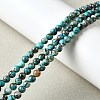 Synthetic Silver Line Turquoise Beads Strands G-L617-D03-4mm-1