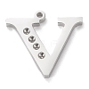 Tarnish Resistant 304 Stainless Steel Letter Pendant Rhinestone Settings LS-STAS-J028-01V-1