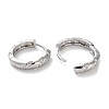 Brass Micro Pave Clear Cubic Zirconia Hoop Earrings EJEW-C121-01P-2