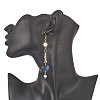 Glass Dangle Earrings with Shell Beads EJEW-JE05187-3