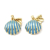 Brass Enamel Pearl Pendants KK-G533-16G-02-1