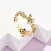 304 Stainless Steel Cubic Zirconia Cuff Open Rings for Women RJEW-Z122-02G-02-1