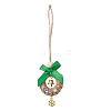 Christmas Wood & Polyester Bowknot Pendant Decorations HJEW-JM04193-02-2