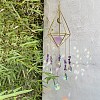 Natural Amethyst & Metal Moon Hanging Ornaments PW-WG90992-01-4