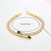 Snake Brass Pave Cubic Zirconia Link Chain Bracelets UA5889-3-3
