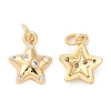 Rack Plating Brass Micro Pave Clear Cubic Zirconia Charms KK-I706-17G-1