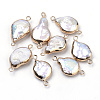 Plated Natural Baroque Pearl Keshi Pearl Links connectors PEAR-S012-01-1