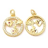 Brass Micro Pave Cubic Zirconia Pendants KK-P236-27G-1