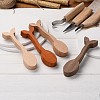 4 Colors Unfinished Wood Carving Spoon DIY-E026-01-4
