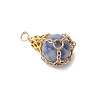 Natural Rose Quartz/Unakite/Black Stone/Blue Spot Jasper/White Jade Pendants PALLOY-JF03396-4