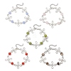 Alloy Natural Mixed Gemstone Link Bracelets for Women BJEW-JB11684-2