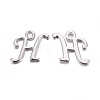 Platinum Plated Alloy Letter Pendants PALLOY-J718-01P-H-1