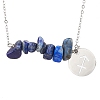 Natural Lapis Lazuli Chip & Constellation Pendant Necklaces NJEW-JN05084-09-1