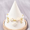 Ocean Brass Enamel Starfish Shell Shape Charm Bracelets for Women KK-CBA68DA-16G-02-1