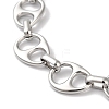 Non-Tarnish 304 Stainless Steel Hollow Teardrop Link Chain Bracelets for Women BJEW-B092-07P-2