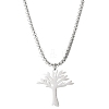 Stainless Steel Tree of Life Pendant Box Chain Necklaces for Women Men PW-WG1B68A-01-3