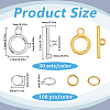 60Pcs 2 Colors Tibetan Style Alloy Toggle Clasps FIND-SP0001-24-2