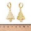 Christmas Brass Dangle Stud Earrings EJEW-L306-05G-5