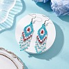 7 Pairs Natural Gemstone Rhombus Dangle Earrings EJEW-MZ00567-4
