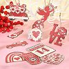 30Pcs 10 Styles Single Face Printed Wood Big Pendants Kit WOOD-CJC0011-11-5