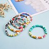 5Pcs 5 Colors Polymer Clay Heishi Beaded Stretch Bracelets Sets BJEW-SZ0001-55-6