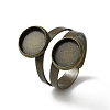 Brass Open Cuff Ring Components KK-WH0062-31A-AB-1