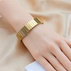 304 Stainless Steel Elastic Rectangle Link Bangles for Unisex WG35402-01-2