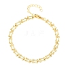 Brass Link Chain Bracelets for Women BJEW-C140-26G-4