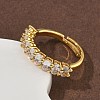 Brass Micro Pave Cubic Zirconia Finger Rings RJEW-H258-12G-3