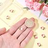 8Pcs Brass Enamel Peach Charms KK-BBC0025-20-3