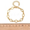 304 Stainless Steel Flower Link Chain Bracelets for Women BJEW-F536-23G-3