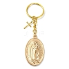 Oval with Virgin Mary Alloy Keychain KEYC-JKC00722-1