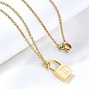 304 Stainless Steel Rolo Chain Pendant Necklaces NJEW-S444-01G-21-1