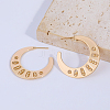 Stylish Large C-shaped Brass Stud Earrings SE2754-1