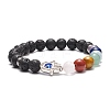 Natural Mixed Gemstone Stretch Bracelet BJEW-JB08594-1