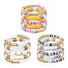 15Pcs 15 Style Ethnic Style Polymer Clay Heishi Surfer Stretch Bracelets Set BJEW-FI0001-41-1