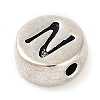 925 Sterling Silver Flat Round with Letter Beads LS-STER-G044-01AS-N-2