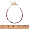 Natural Pearl Rice & Faceted Round Natural Amethyst & Ruby & Rhodonite Beaded Anklets AJEW-AN00837-4