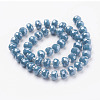 Electroplate Opaque Glass Beads Strands EGLA-J146-PL8mm-A02-2