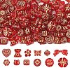 120Pcs 12 Styles Plating Acrylic Beads OACR-YW0004-26-1