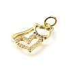 Brass Micro Pave Cubic Zirconia Pendants KK-V007-005G-01-2