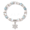 8mm Round Synthetic Moonstone & Shell Pearl Beaded Stretch Bracelets BJEW-TA00512-1