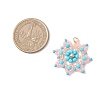 Glass Seed Beaded Snowflake Pendants PALLOY-MZ00953-02-2