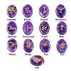 Oval Natural Amethyst Rune Stones PW-WG63123-05-1