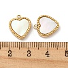 304 Stainless Steel Pave Shell Heart Charms STAS-L022-205G-3