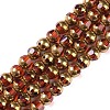 Electroplate Glass Beads Strands X-EGLA-Q128-04A-FP02-1
