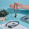 2Pcs 2 Colors Alloy Cowhide Leather Cords Neck Cord AJEW-GF0013-18-3
